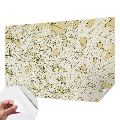 Removable wall mural wallpaper with a tree leaf pattern