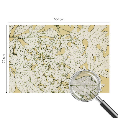 Removable wall mural wallpaper with a tree leaf pattern