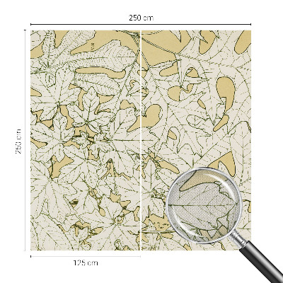 Removable wall mural wallpaper with a tree leaf pattern