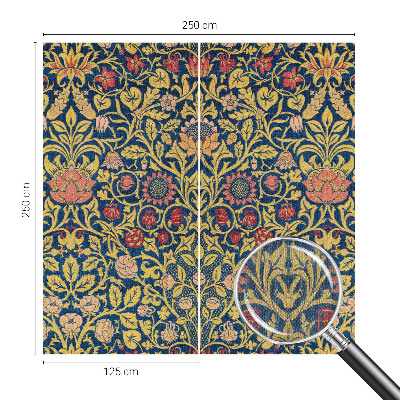 Peel and stick wall mural for bedroom with a floral pattern