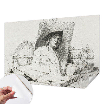 3D photo wallpaper mural with an artistic portrait design