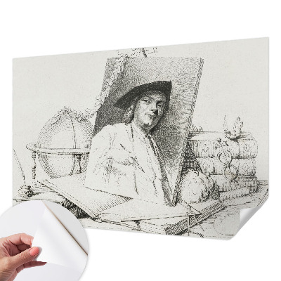 3D photo wallpaper mural with an artistic portrait design