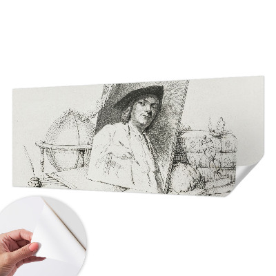 3D photo wallpaper mural with an artistic portrait design