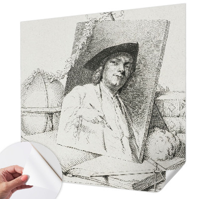 3D photo wallpaper mural with an artistic portrait design