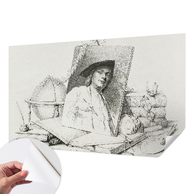 3D photo wallpaper mural with an artistic portrait design