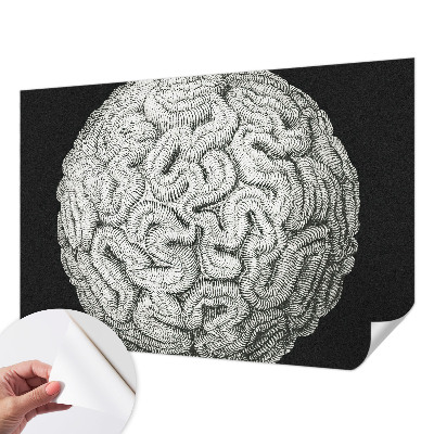 3D wall mural with a spherical structure design