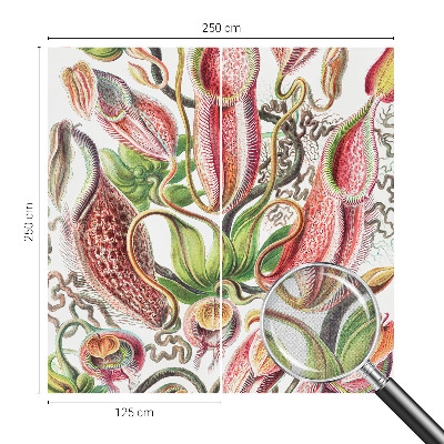 Children's wall mural with plant details
