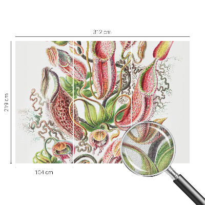 Children's wall mural with plant details