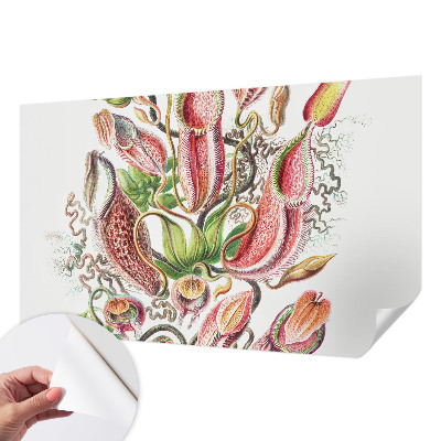 Children's wall mural with plant details