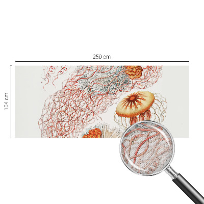 Peel and stick wall mural with a fancy jellyfish design