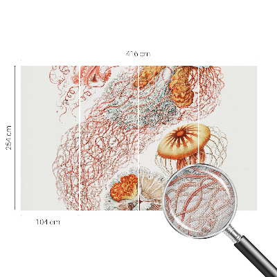 Peel and stick wall mural with a fancy jellyfish design