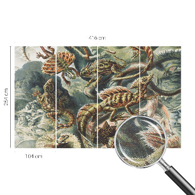 Baby room wall mural with an exotic reptiles design