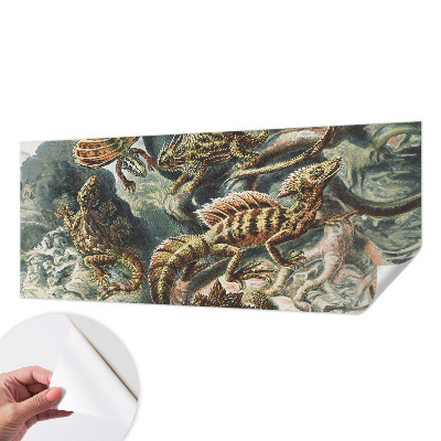 Baby room wall mural with an exotic reptiles design