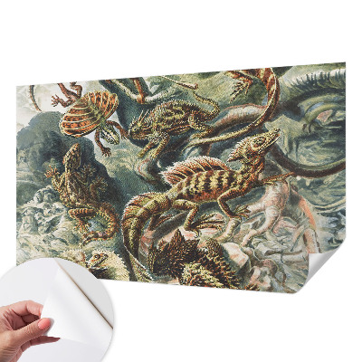 Baby room wall mural with an exotic reptiles design