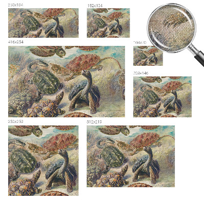 Self-adhesive wall mural with a turtle fauna design