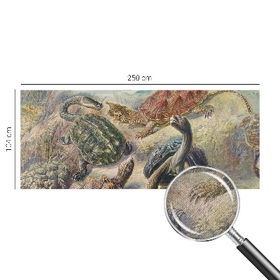 Self-adhesive wall mural with a turtle fauna design
