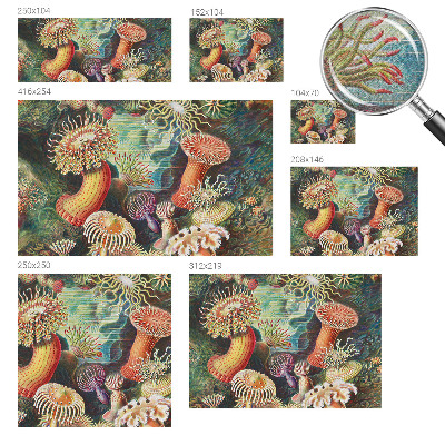 Self-adhesive photo wallpaper with a fancy anemone design