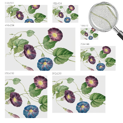 Peel and stick wallpaper mural with a floristic design