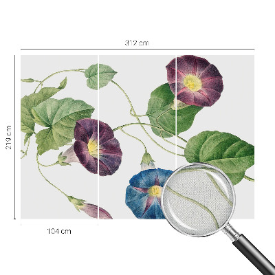 Peel and stick wallpaper mural with a floristic design