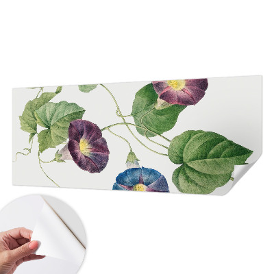 Peel and stick wallpaper mural with a floristic design