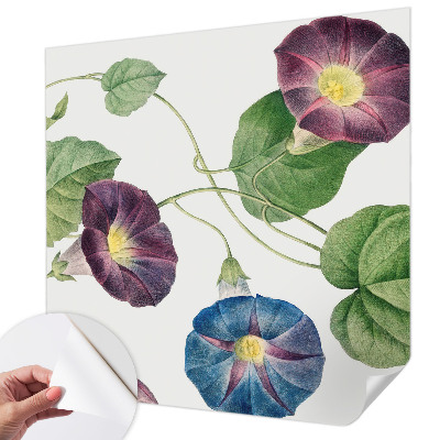 Peel and stick wallpaper mural with a floristic design