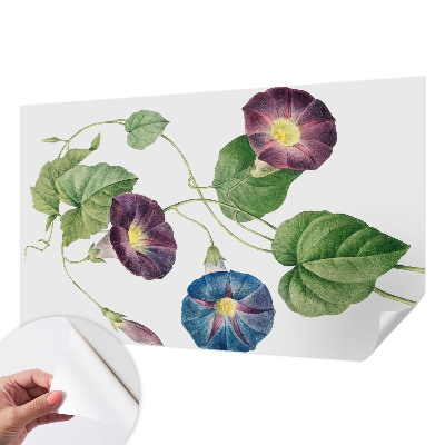 Peel and stick wallpaper mural with a floristic design