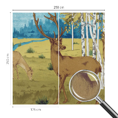 Removable wall mural featuring a forest harmony design