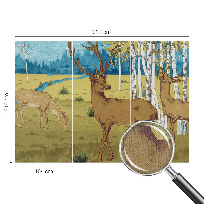 Removable wall mural featuring a forest harmony design