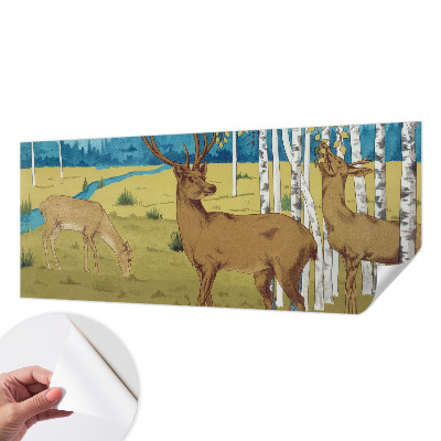 Removable wall mural featuring a forest harmony design
