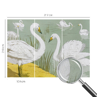 Stick-on wall mural with a Swan Lake design