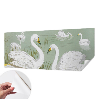 Stick-on wall mural with a Swan Lake design