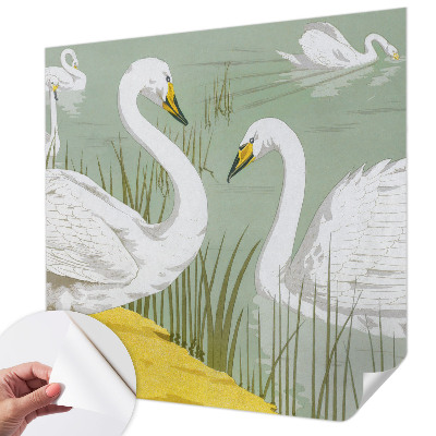 Stick-on wall mural with a Swan Lake design