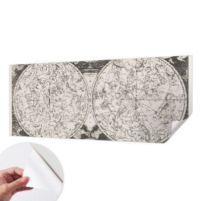 Removable wall mural wallpaper with a star map design