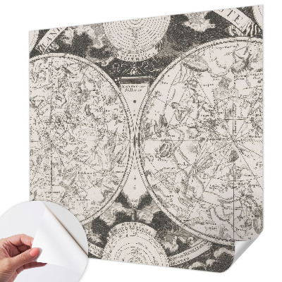 Removable wall mural wallpaper with a star map design