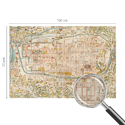 Peel and stick wall mural with an antique map design for the living room