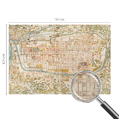 Peel and stick wall mural with an antique map design for the living room