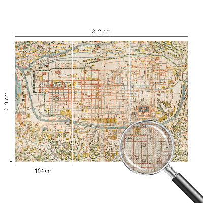 Peel and stick wall mural with an antique map design for the living room