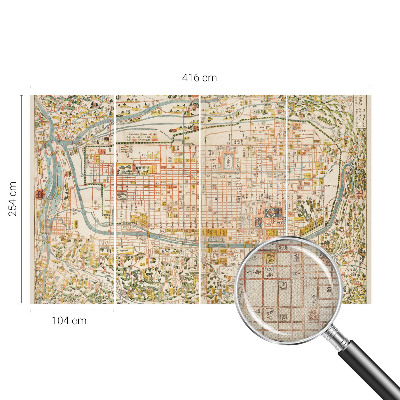 Peel and stick wall mural with an antique map design for the living room