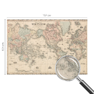Peel and stick wall mural for kids' room with a historical map design