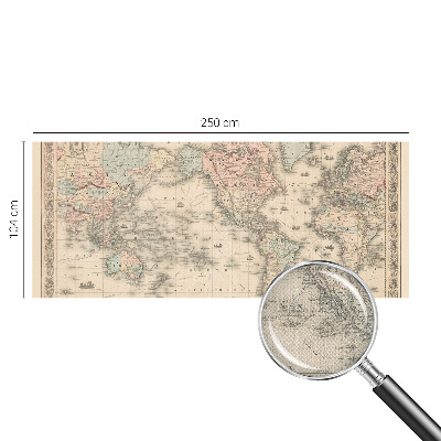 Peel and stick wall mural for kids' room with a historical map design
