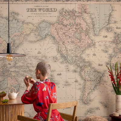 Peel and stick wall mural for kids' room Historical map