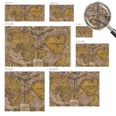 3D Wall Mural with a historical cartography motif