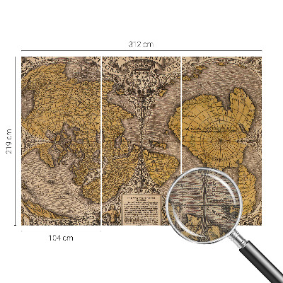 3D wall mural Historical cartography