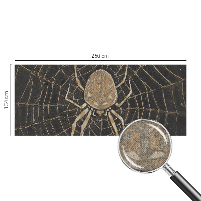 Children's wall mural with a spiderweb design