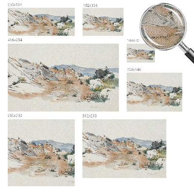 Removable wall mural featuring a rock landscape