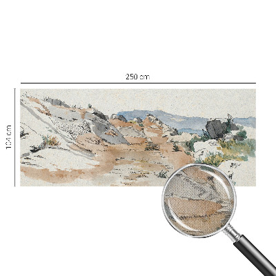 Removable wall mural featuring a rock landscape