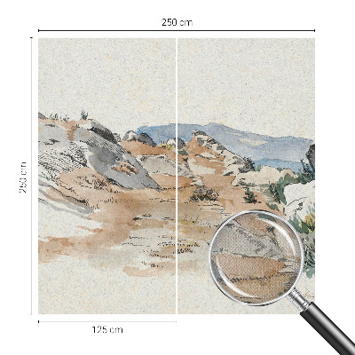 Removable wall mural featuring a rock landscape