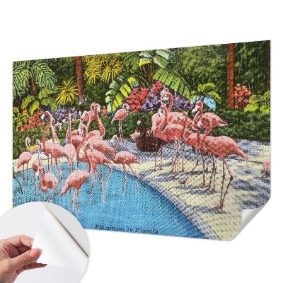 Stick-on wall mural with an exotic scene