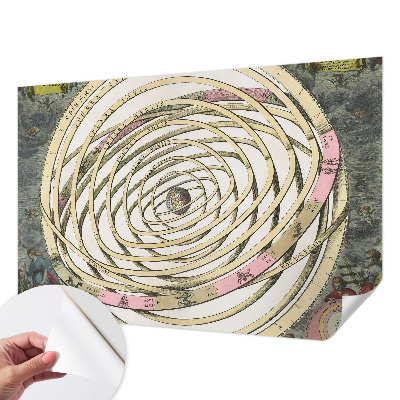 Self-adhesive photo wallpaper with a cosmic spiral design