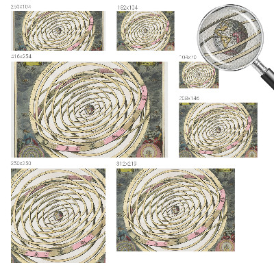 Self-adhesive photo wallpaper with a cosmic spiral design